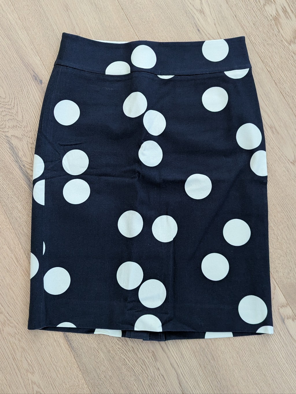 Banana Republic Navy Pencil Skirt With White Polka Dots